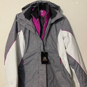 ZeroXposure Woman Hoodie Jacket w Removable Double Lining & Hoodie, MetalCRHT M